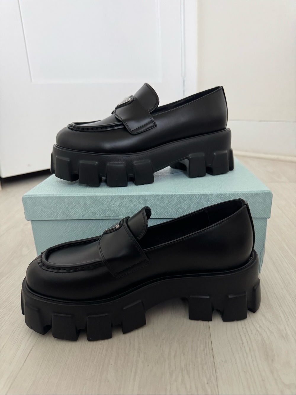 Prada Woman Brushed Leather Loafers - Picture 5 of 10
